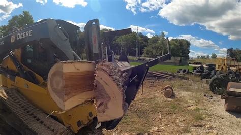 skid loader mounted firewood processor